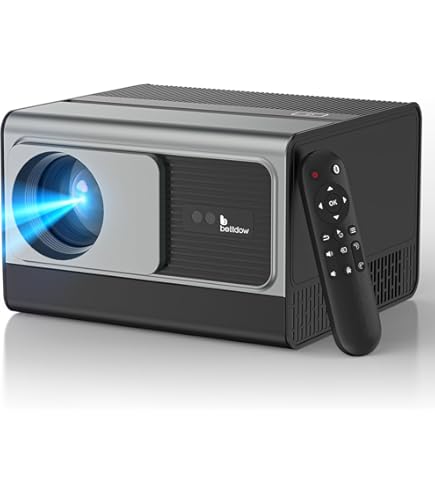 TOPVISION Projetor, mini projetor portátil 7500L com tela de